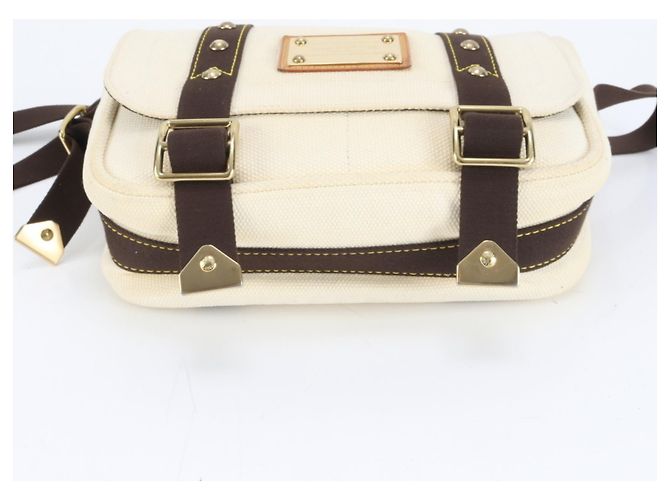 Borsa a Spalla Louis Vuitton Antigua Besas PM Ecru Crudo - vista 6