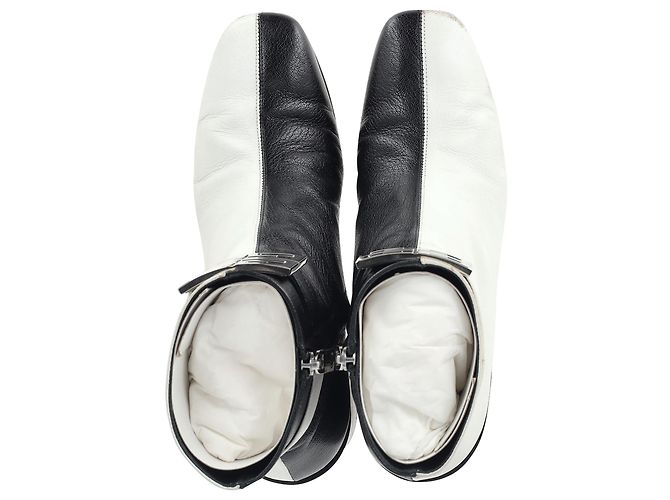 Stivaletti bicolore 4G Givenchy in pelle bianca e nera Bianco - vista 3