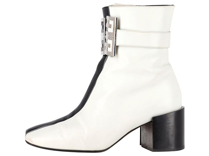 Stivaletti bicolore 4G Givenchy in pelle bianca e nera Bianco - vista 4