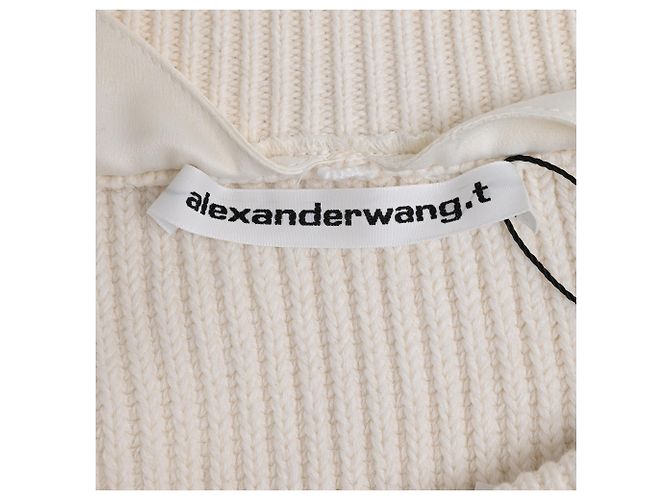 T By Alexander Wang Alexander Wang T. Off-Shoulder Layered Sweater aus ivory Baumwolle - Ansicht 4