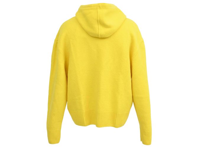Ami Ami de Coeur bestickter Hoodie aus gelber Wolle - Ansicht 3