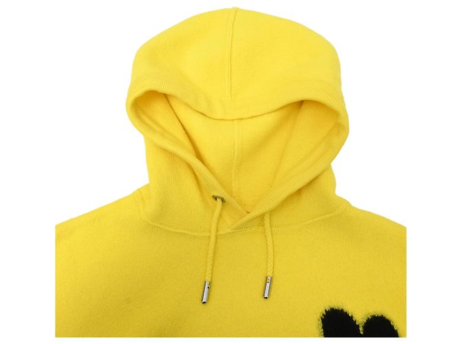 Ami Ami de Coeur bestickter Hoodie aus gelber Wolle - Ansicht 5