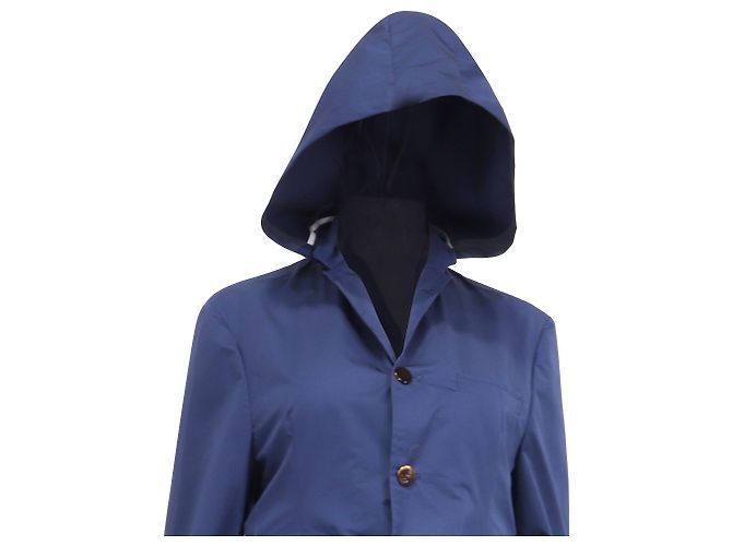Blazer con cappuccio a un bottone Thom Browne in cotone blu navy - vista 2