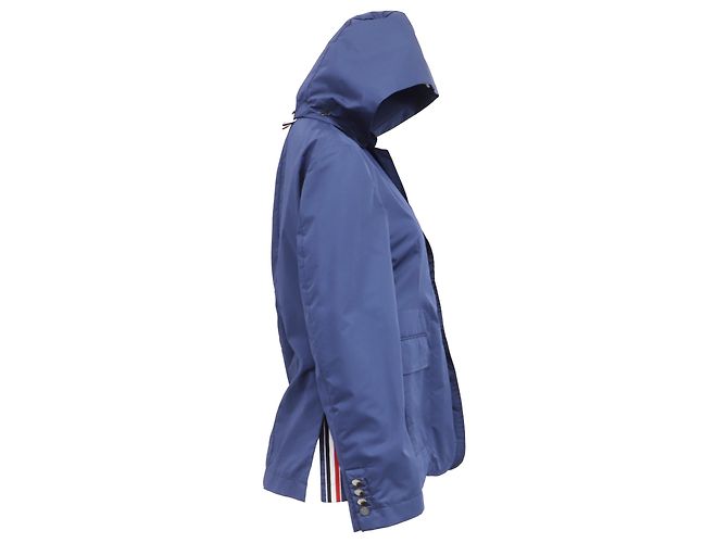 Blazer con cappuccio a un bottone Thom Browne in cotone blu navy - vista 3