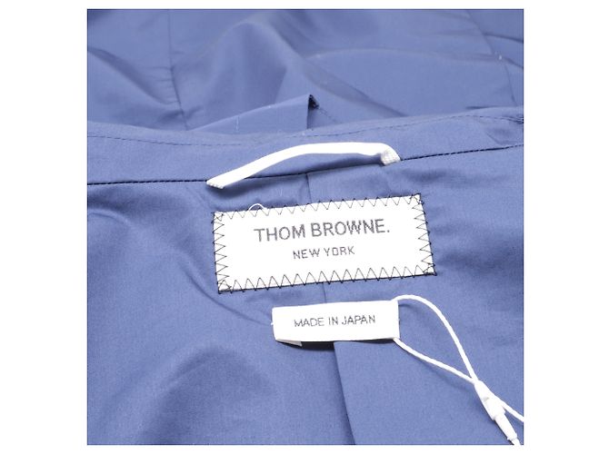 Blazer con cappuccio a un bottone Thom Browne in cotone blu navy - vista 5