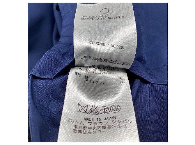 Blazer con cappuccio a un bottone Thom Browne in cotone blu navy - vista 6