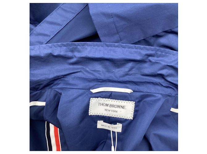 Blazer con cappuccio a un bottone Thom Browne in cotone blu navy - vista 8