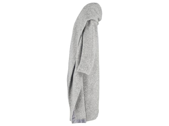 Cappotto lungo aperto Max Mara in lana grigia Grigio - vista 2