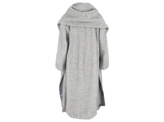 Cappotto lungo aperto Max Mara in lana grigia Grigio - vista 3