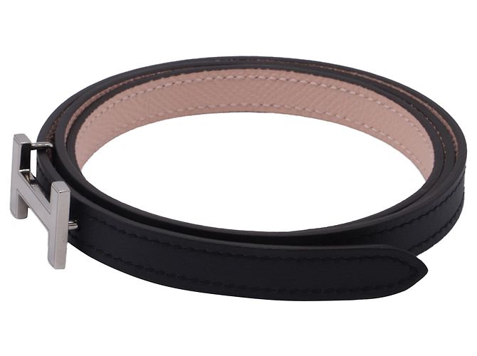 Cinturón reversible Hermès Mini Constance en cuero de ternera negro - vista 2