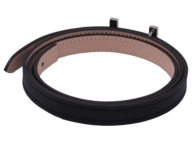 Cinturón reversible Hermès Mini Constance en cuero de ternera negro - vista 3