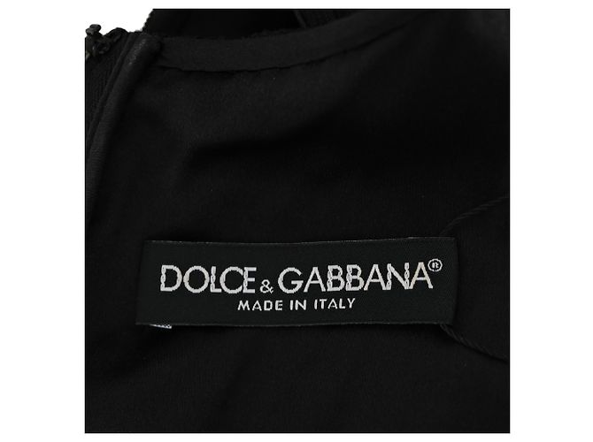 Abito Mini a Pois con Dettagli in Pizzo Dolce & Gabbana in Cotone Nero e Rosso - vista 4