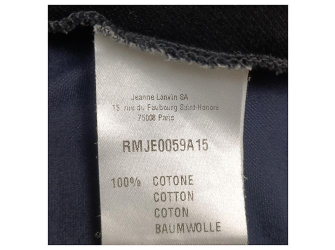 Polo a righe con colletto a maniche corte Lanvin in cotone nero - vista 5