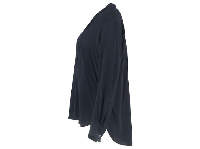 Camisa plisada Amel en crepé de Chine negro de viscosa de Isabel Marant - vista 2