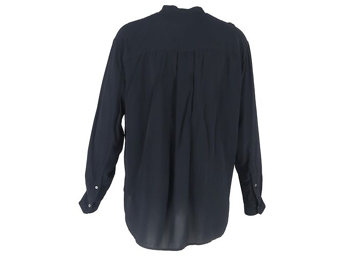 Camisa plisada Amel en crepé de Chine negro de viscosa de Isabel Marant - vista 3