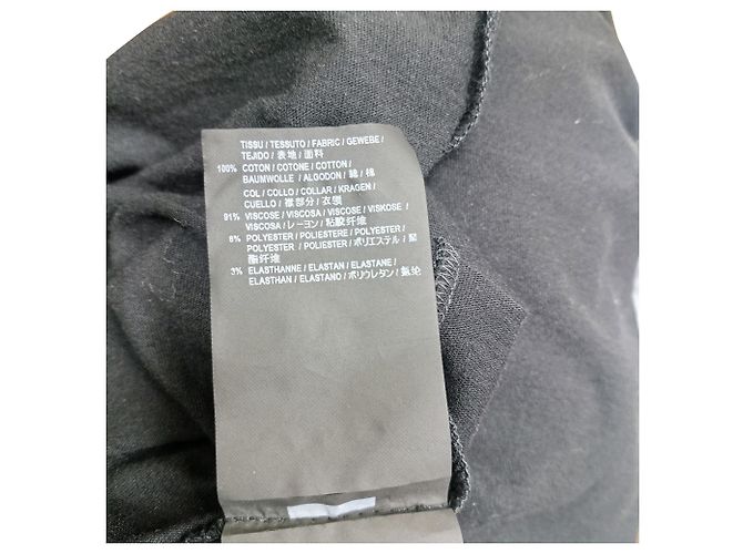 Camiseta de cuello de punto estampada Saint Laurent en algodón negro - vista 3