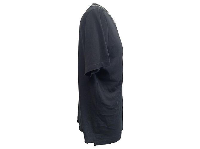 Camiseta de cuello de punto estampada Saint Laurent en algodón negro - vista 5