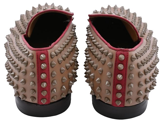 Mocassini Dandelion Spikes in pelle marrone Christian Louboutin - vista 3