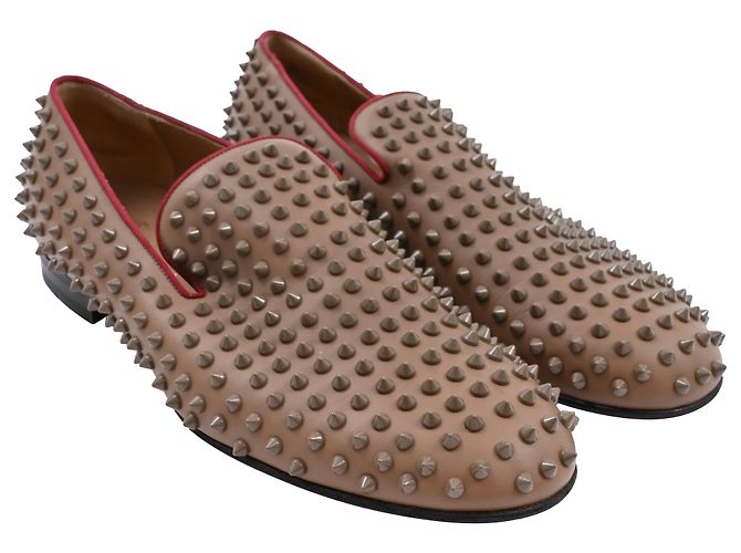 Mocassini Dandelion Spikes in pelle marrone Christian Louboutin - vista 4