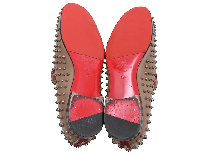 Mocassini Dandelion Spikes in pelle marrone Christian Louboutin - vista 6