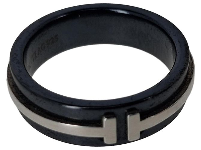 Anello Larghezza T Tiffany & Co in Metallo Nero - vista 2