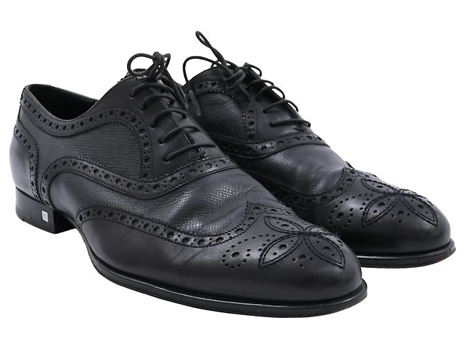 Oxfords con lacci Louis Vuitton in pelle nera Nero - vista 4