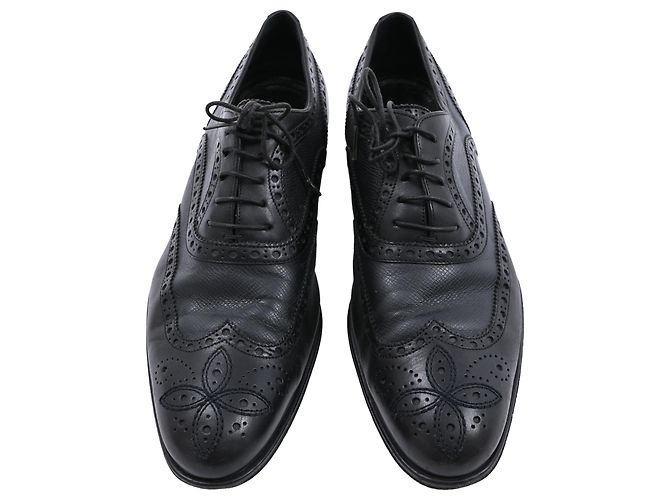 Oxfords con lacci Louis Vuitton in pelle nera Nero - vista 5