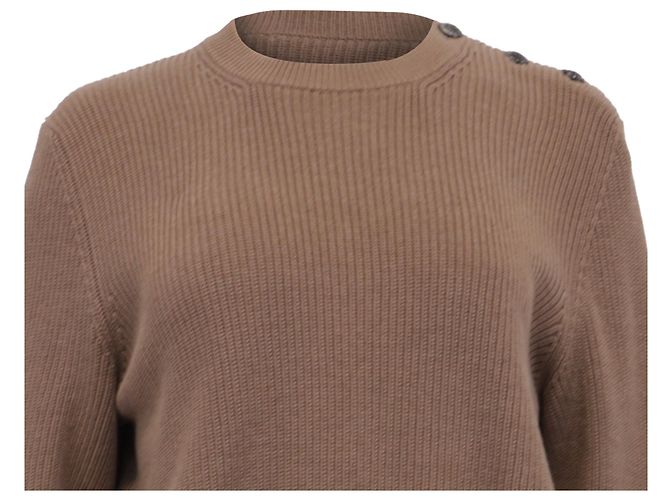Brauner Baumwollpullover mit Rundhalsausschnitt von Brunello Cucinelli Rot - Ansicht 2