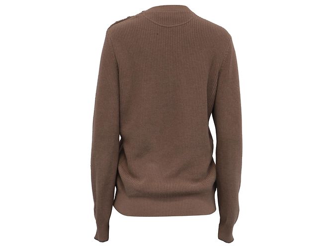 Brauner Baumwollpullover mit Rundhalsausschnitt von Brunello Cucinelli Rot - Ansicht 4