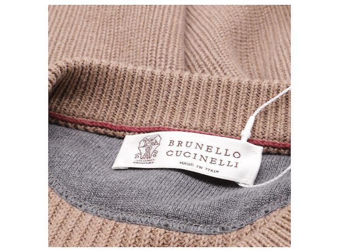Brauner Baumwollpullover mit Rundhalsausschnitt von Brunello Cucinelli Rot - Ansicht 5