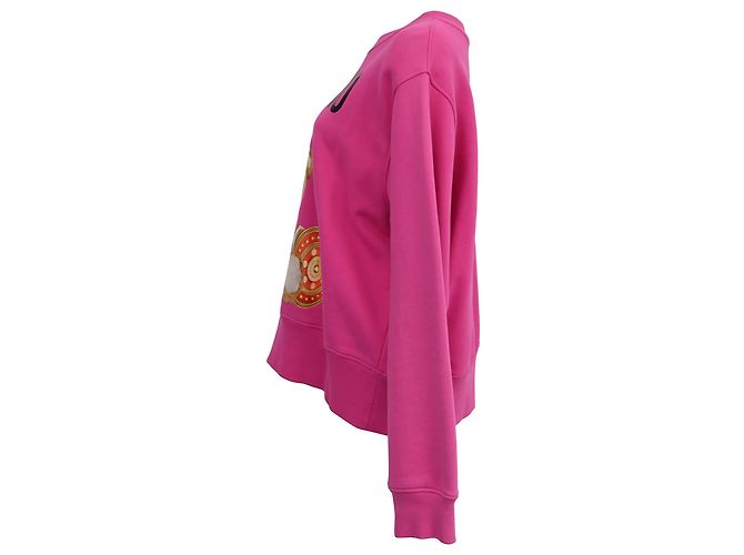 Oversized Sweatshirt aus rosa Baumwolle mit Moschino Couture Teddybär Pink - Ansicht 2
