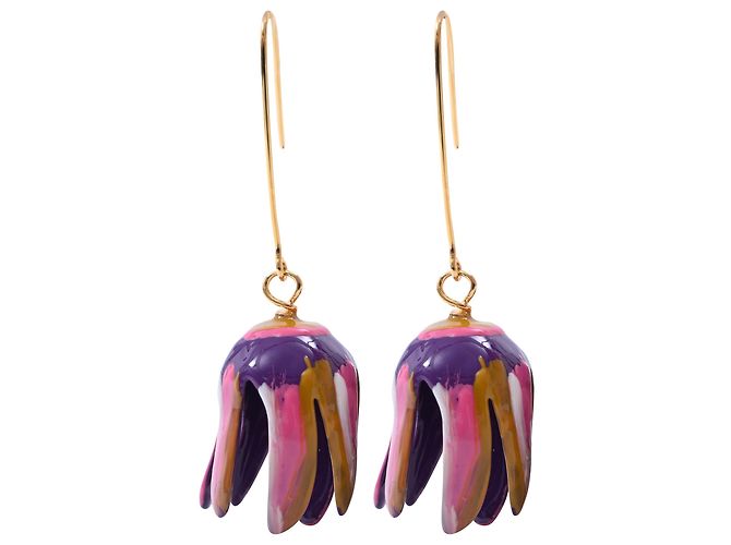 Boucles d'oreilles en forme de tulipe Marni en laiton multicolore - vue 2