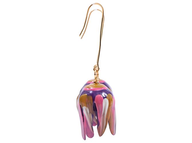 Boucles d'oreilles en forme de tulipe Marni en laiton multicolore - vue 3