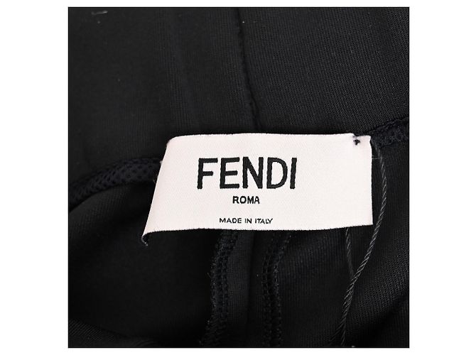 Fendi Side Stripe Pants in Black Polyester - view 4