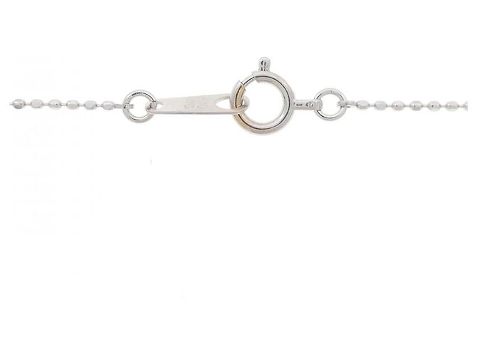 Autre Marque Collana in oro bianco K10 con acquamarina e topazio bianco Argento - vista 5