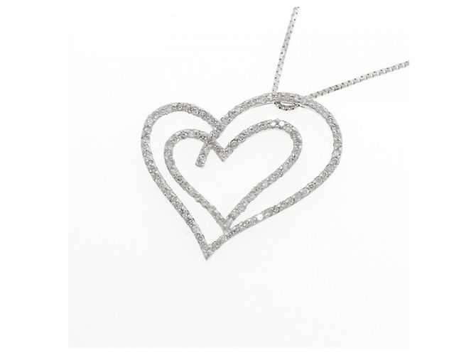 Autre Marque Collar de diamantes de oro blanco K14 Plata - vista 3