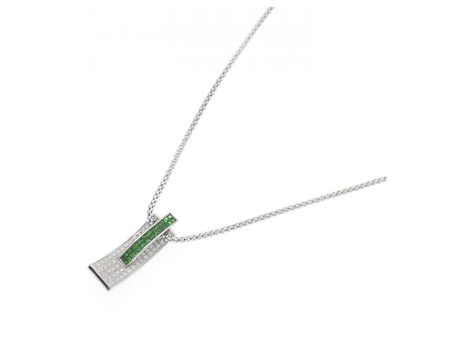 Autre Marque Colar de diamante e granada 750WG Verde - vista 2