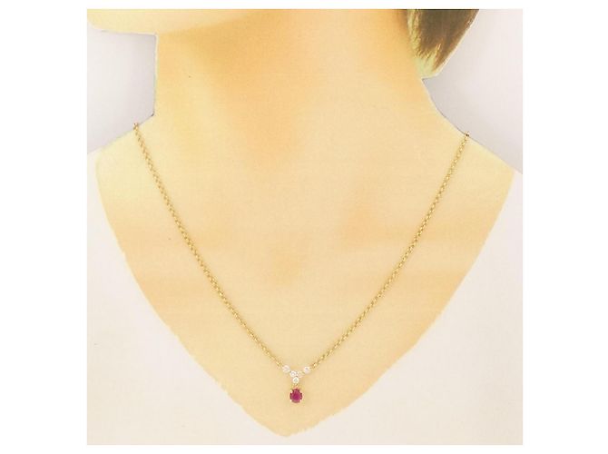 Autre Marque Collana in Rubino e Diamanti Au750 D'oro - vista 6