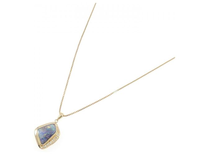 Autre Marque Collana Au750 Opale Boulder Diamante D'oro - vista 2