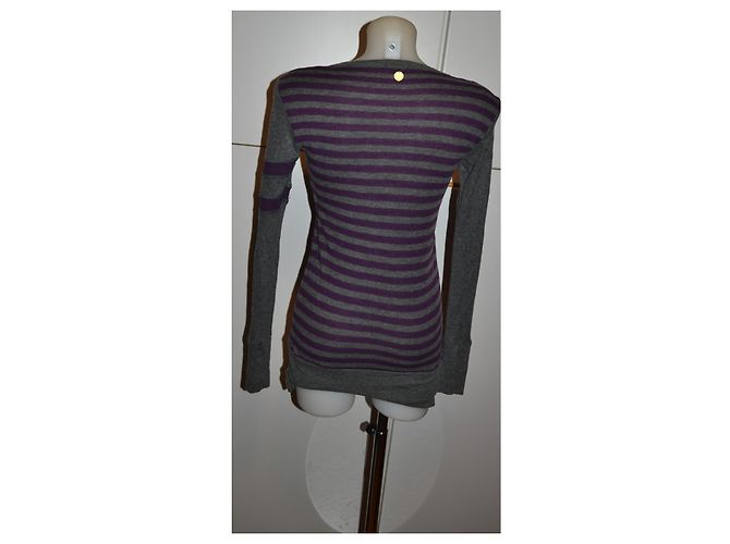 Pinko Twinset Effekt Pullover Grau und Lila Wolle Mehrfarben - Ansicht 2