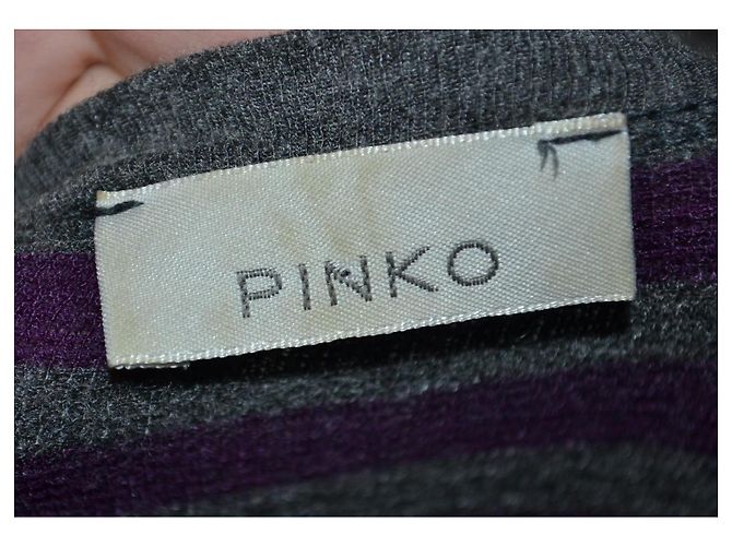 Pinko Twinset Effekt Pullover Grau und Lila Wolle Mehrfarben - Ansicht 3