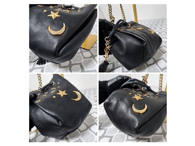 Borsa a secchiello piccola Bourse decorata Yves Saint Laurent nera Nero - vista 10