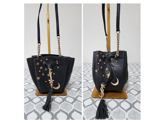 Borsa a secchiello piccola Bourse decorata Yves Saint Laurent nera Nero - vista 5