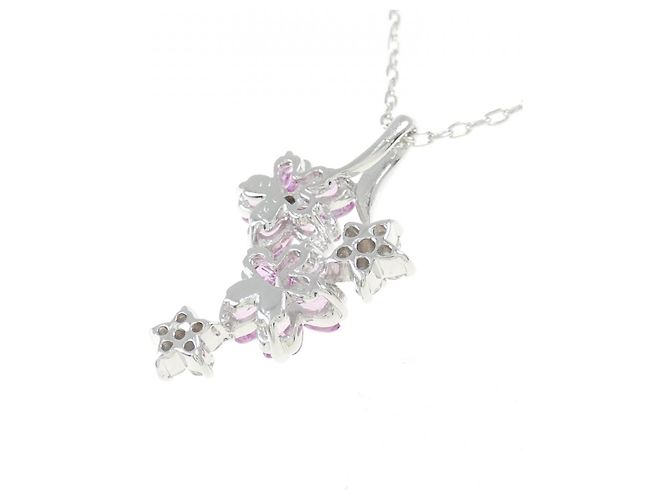 Autre Marque Au750 Saphir-Diamant-Halskette Silber - Ansicht 4