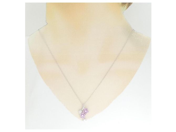 Autre Marque Au750 Saphir-Diamant-Halskette Silber - Ansicht 6