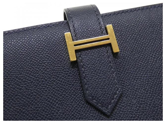 Béarn Cartera larga bifold Madame Bearn Soufflet de Hermès Azul - vista 3