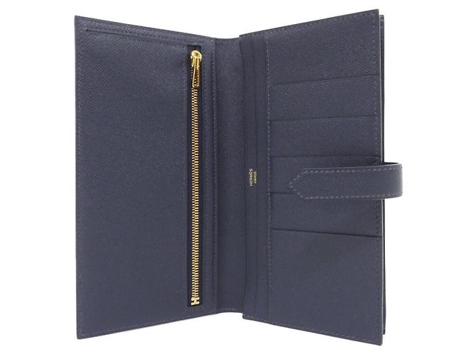 Béarn Cartera larga bifold Madame Bearn Soufflet de Hermès Azul - vista 4