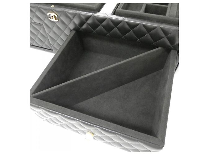 Timeless Caja de joyería de piel de cordero con perlas de Chanel Negro - vista 10