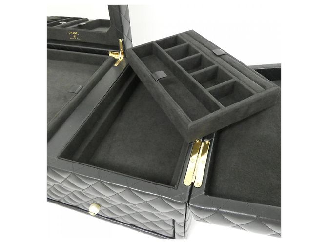 Timeless Caja de joyería de piel de cordero con perlas de Chanel Negro - vista 6