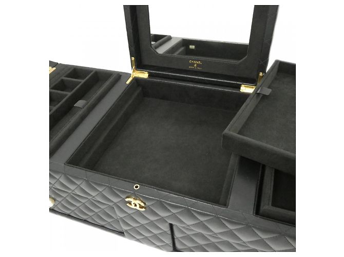 Timeless Caja de joyería de piel de cordero con perlas de Chanel Negro - vista 7